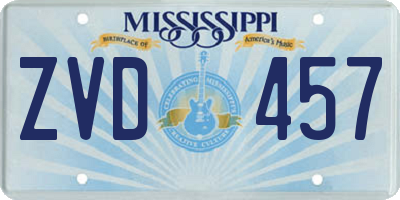 MS license plate ZVD457
