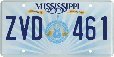 MS license plate ZVD461