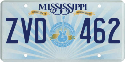 MS license plate ZVD462