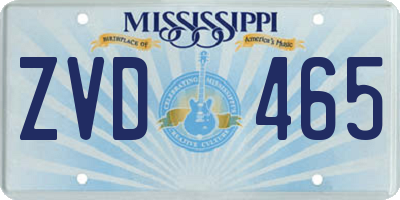 MS license plate ZVD465