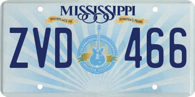 MS license plate ZVD466