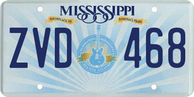 MS license plate ZVD468