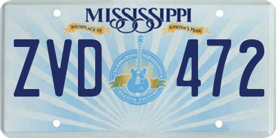 MS license plate ZVD472