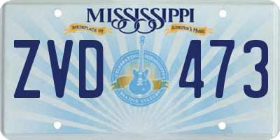 MS license plate ZVD473