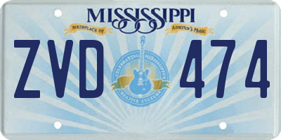 MS license plate ZVD474