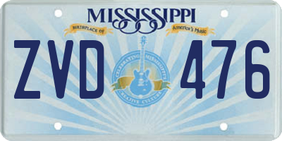 MS license plate ZVD476