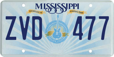 MS license plate ZVD477