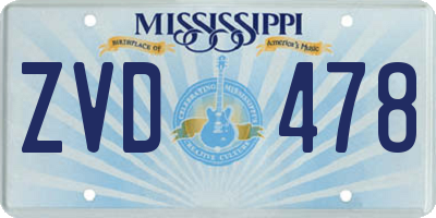 MS license plate ZVD478