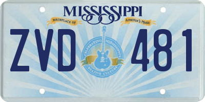 MS license plate ZVD481