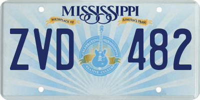 MS license plate ZVD482