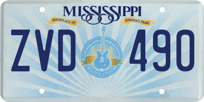 MS license plate ZVD490
