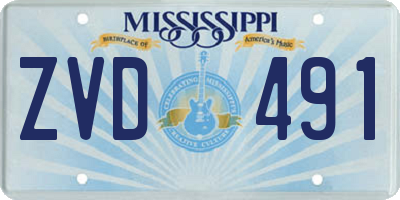 MS license plate ZVD491