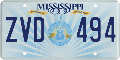 MS license plate ZVD494