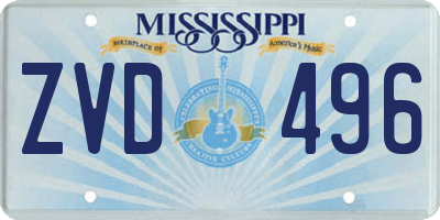 MS license plate ZVD496