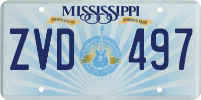 MS license plate ZVD497