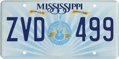 MS license plate ZVD499