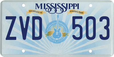 MS license plate ZVD503