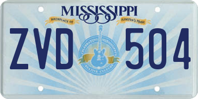 MS license plate ZVD504