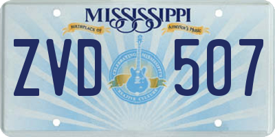 MS license plate ZVD507
