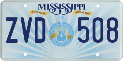 MS license plate ZVD508