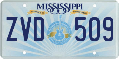 MS license plate ZVD509