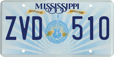 MS license plate ZVD510