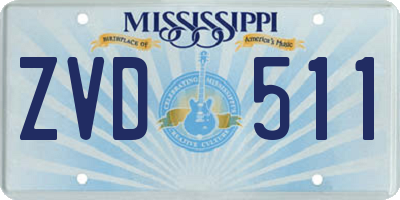 MS license plate ZVD511