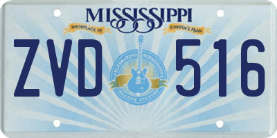 MS license plate ZVD516