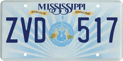MS license plate ZVD517