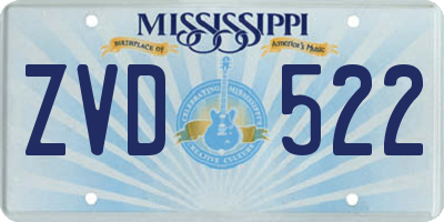 MS license plate ZVD522