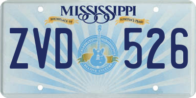 MS license plate ZVD526