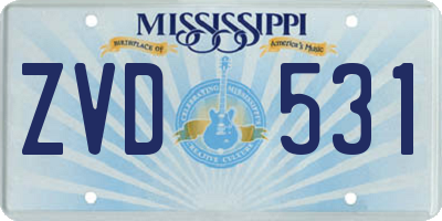 MS license plate ZVD531