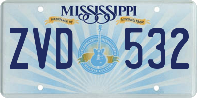 MS license plate ZVD532