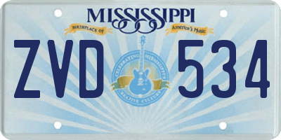 MS license plate ZVD534