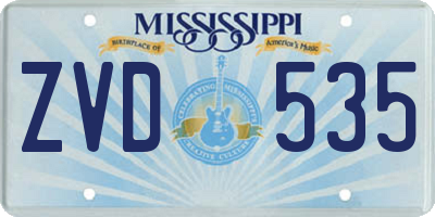 MS license plate ZVD535