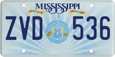 MS license plate ZVD536