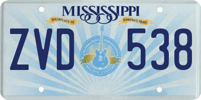MS license plate ZVD538