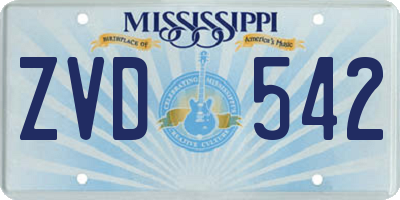 MS license plate ZVD542