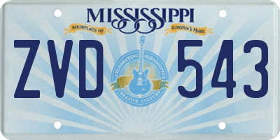 MS license plate ZVD543