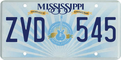 MS license plate ZVD545
