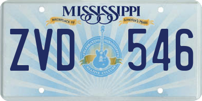 MS license plate ZVD546