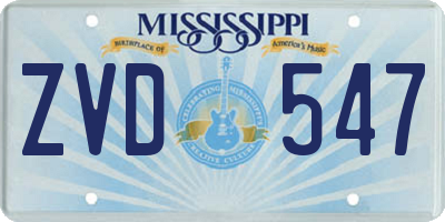 MS license plate ZVD547