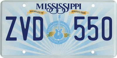 MS license plate ZVD550