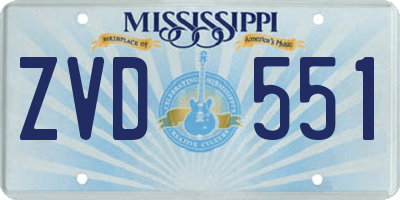 MS license plate ZVD551