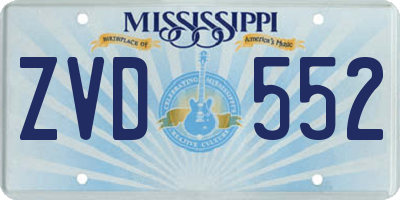 MS license plate ZVD552