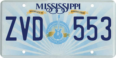 MS license plate ZVD553