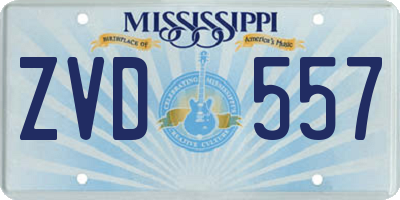 MS license plate ZVD557