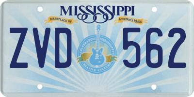 MS license plate ZVD562