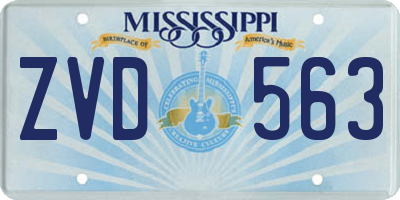 MS license plate ZVD563