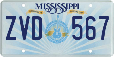 MS license plate ZVD567
